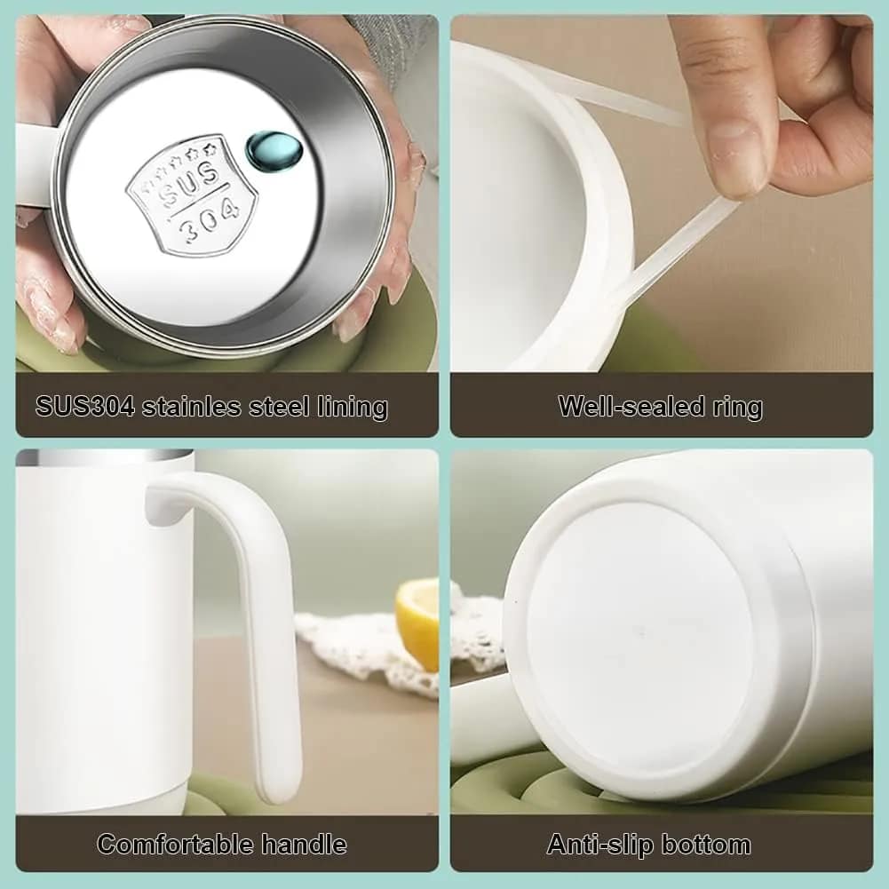 500ml Stainless Steel Insulated Mug with Lid – Vacuum Travel Coffee & Tea Cup with Handle - Image 2