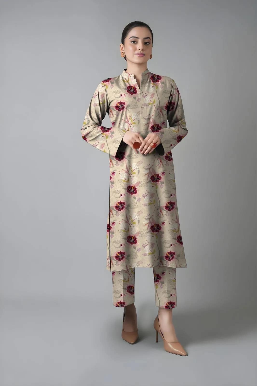 2 Pcs Women’s Unstitched Printed Suit