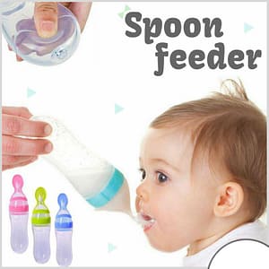 Silicone Baby Spoon Feeder Bottle – 90ml Squeeze Feeding Spoon (3+ Months)