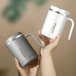 500ml Stainless Steel Insulated Mug with Lid – Vacuum Travel Coffee & Tea Cup with Handle