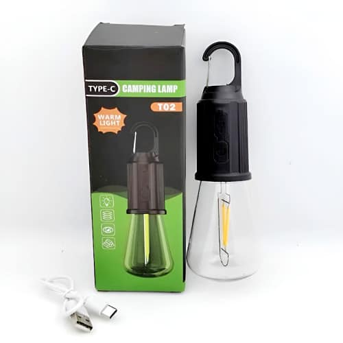 Warm Light T02 LED Dimmable Rechargeable Bulb – Portable Camping & Emergency Lantern