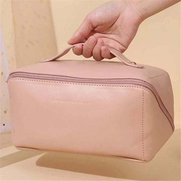 Large Capacity Travel Cosmetic Bag for Women – Premium PU Leather Makeup Organizer & Toiletry Kit - Image 2