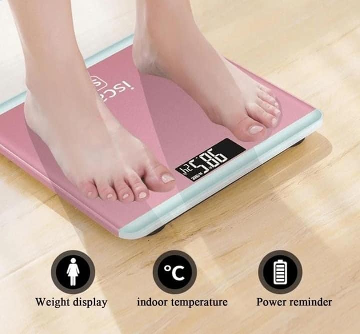 iScale Digital LCD Bathroom Weighing Scale – Tempered Glass Body | High-Precision Weight Tracker
