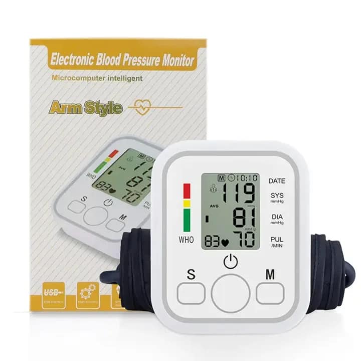 Digital Blood Pressure Monitor – Fully Automatic Upper Arm BP Machine with Heart Rate Tracking