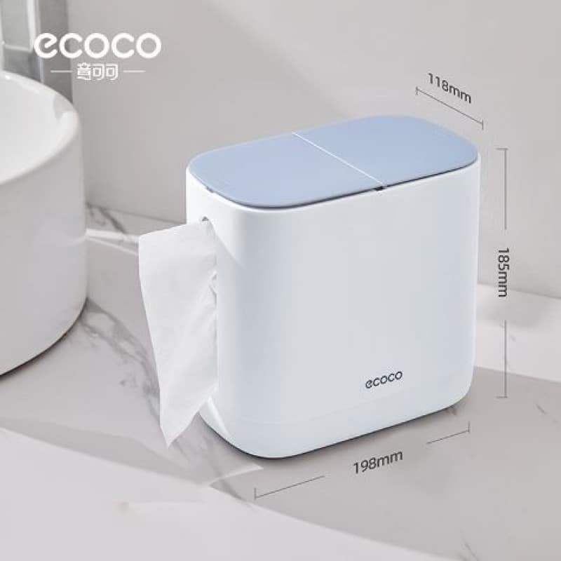 Ecoco 2-in-1 Tissue Organizer with Trash Bin – Modern Space-Saving Household Essential - Image 6