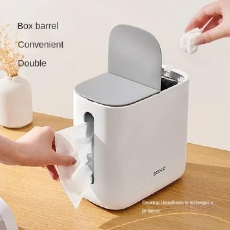 Ecoco 2-in-1 Tissue Organizer with Trash Bin – Modern Space-Saving Household Essential - Image 4