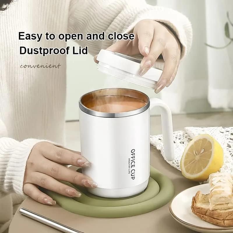 500ml Stainless Steel Insulated Mug with Lid – Vacuum Travel Coffee & Tea Cup with Handle - Image 4
