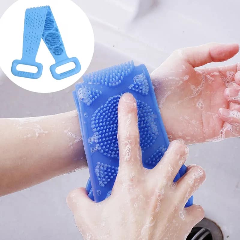Silicone Back Scrubber Belt – Double-Sided Exfoliating Body Brush for Deep Clean Bath - Image 2