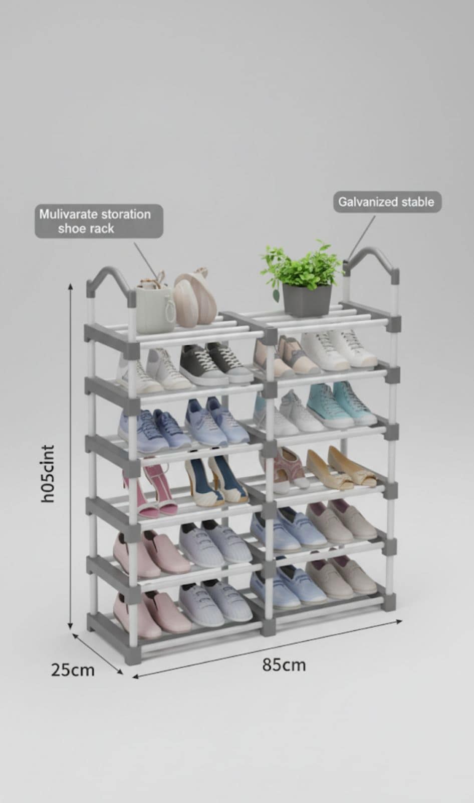 8-Layer Double-Sided Shoe Rack – Space Saving Multi-Tier Shoe Organizer for Home - Image 2